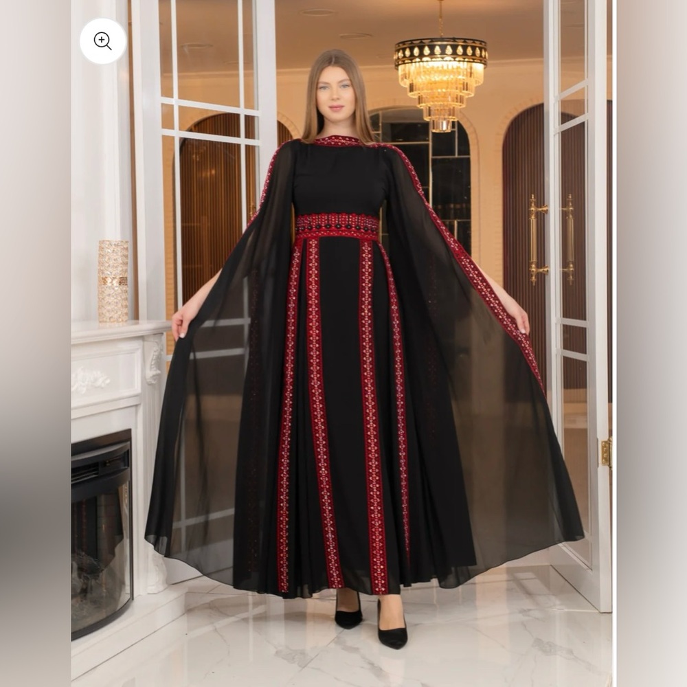 2 Piece Modern Tatreez Embroidered Elegance Thobe - Picture 3 of 13